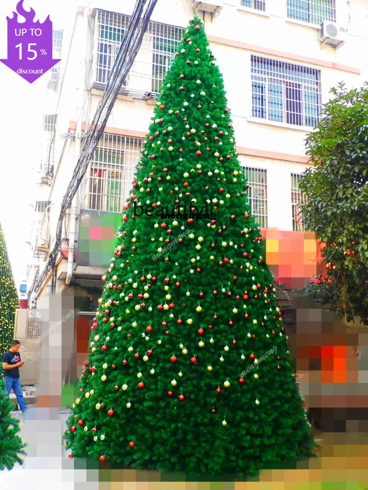 ss 8350 Large Christmas tree 4 - 5 -6 - 7 M outdoor frame Christmas tree square layout