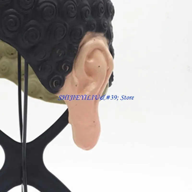 E21F Latex Headgear for Adults Novelty-Buddha Cosplay Costume Hat for Halloween Party Props Breathable Head Covering