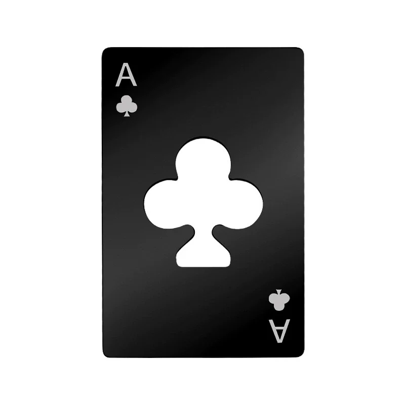 Roestvrij staal Spades A Winemaker Flesopener Speelkaarten Flesopener Creditcard Bierflesopener
