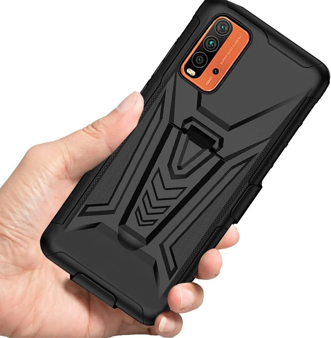 Fit Redmi Note 9 4G ShockProof Heavy Duty Armour Tough Stand Case With Belt Clip For Redmi 9T/Poco M3 Phone Cover