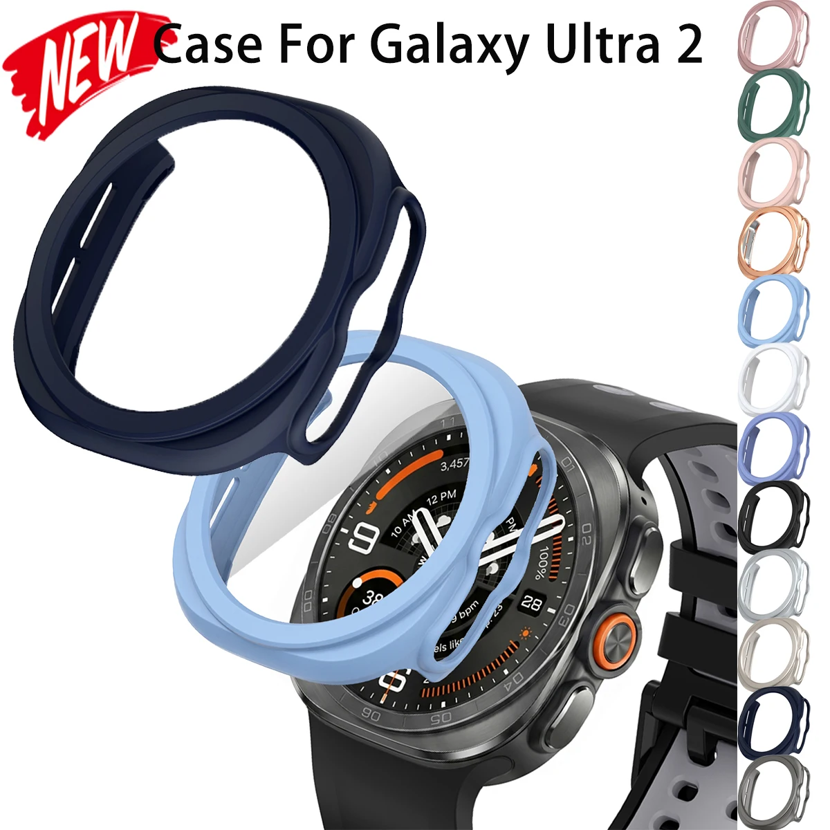 With Glass / No glass Case for samsung galaxy watch Ultra 2 cover shell anti-drop bumper for galaxy ultra 2026 protective frame