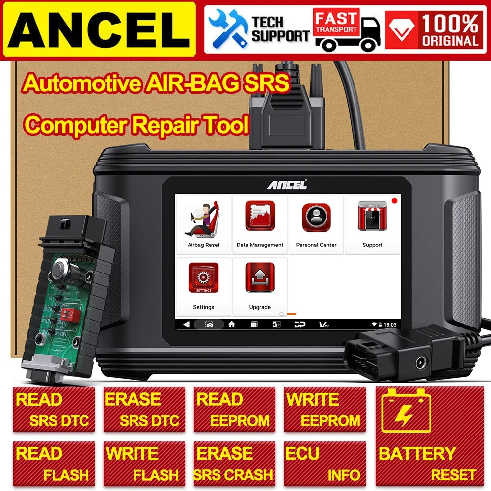 ANCEL AR500 Auto OBD2 Scanner Read SRS Airbag Crash Data Module Reset Tool OBD2 Code Reader Write EEPROM/FLASH Airbag Reset ﻿