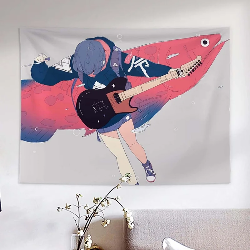 VIKAMA Two Dimensional Girl Tapestry Kawaii Comic Theme Post