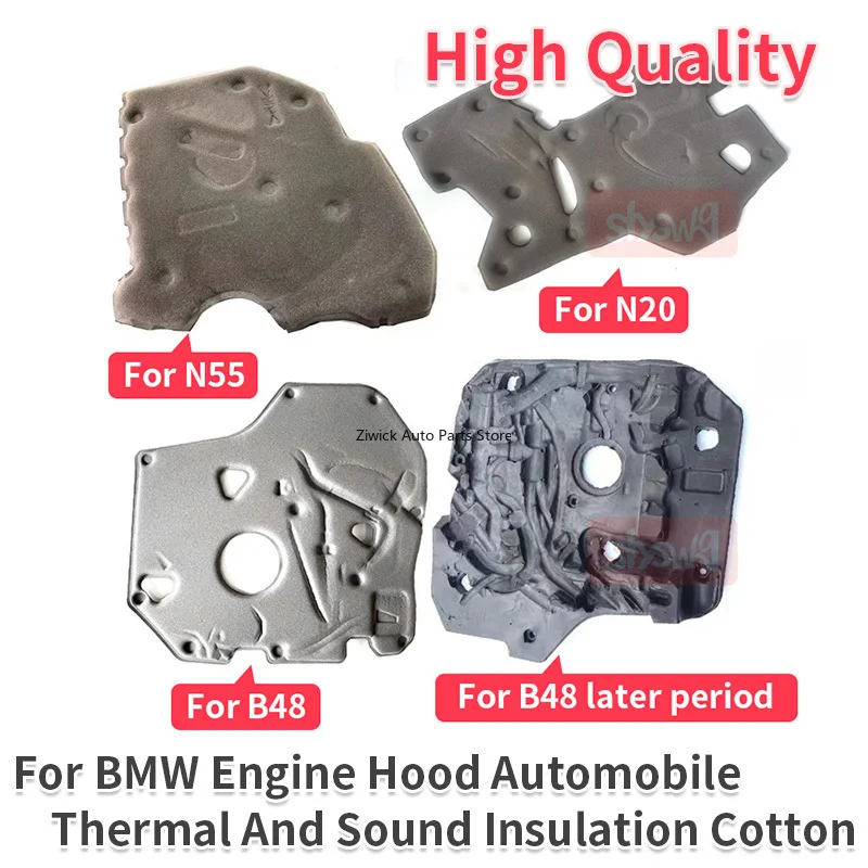 1x Kapas Insulasi Panas Kap Mesin Cocok untuk Mesin BMW N55 N20, Seri 3, Seri 5, Seri 7, GT535i, X1, X3, X5, X6