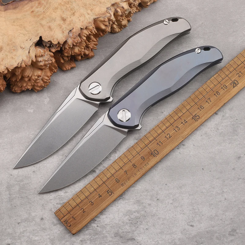 

M390 Steel Titanium Alloy Handle Folding Knife Outdoor Camping Defensive Survival Portable Tool High end Play EDC