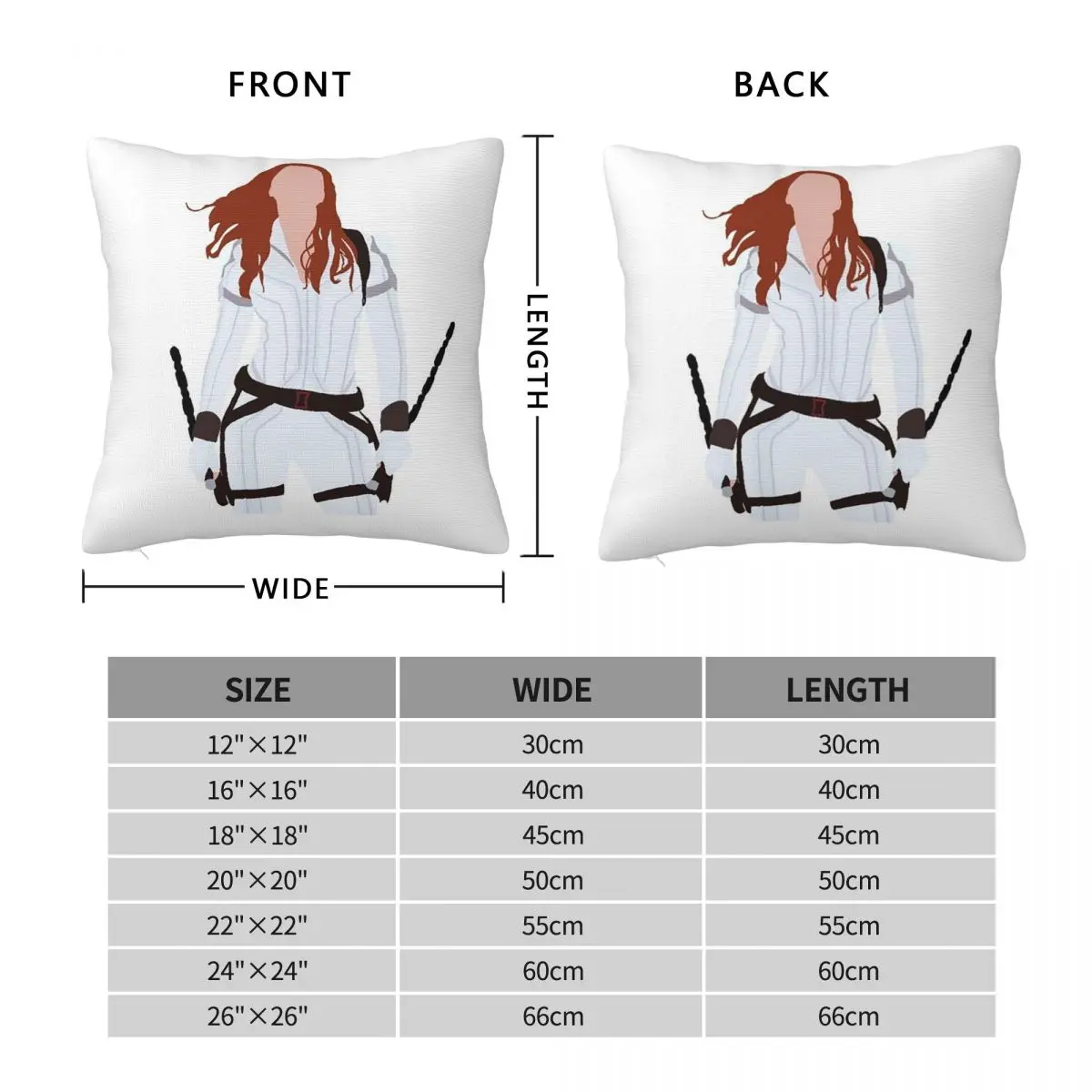 Natashas White Widow Square Pillowcase Pillow Cover Polyester Cushion Decor Comfort Throw Pillow for Home Living Room