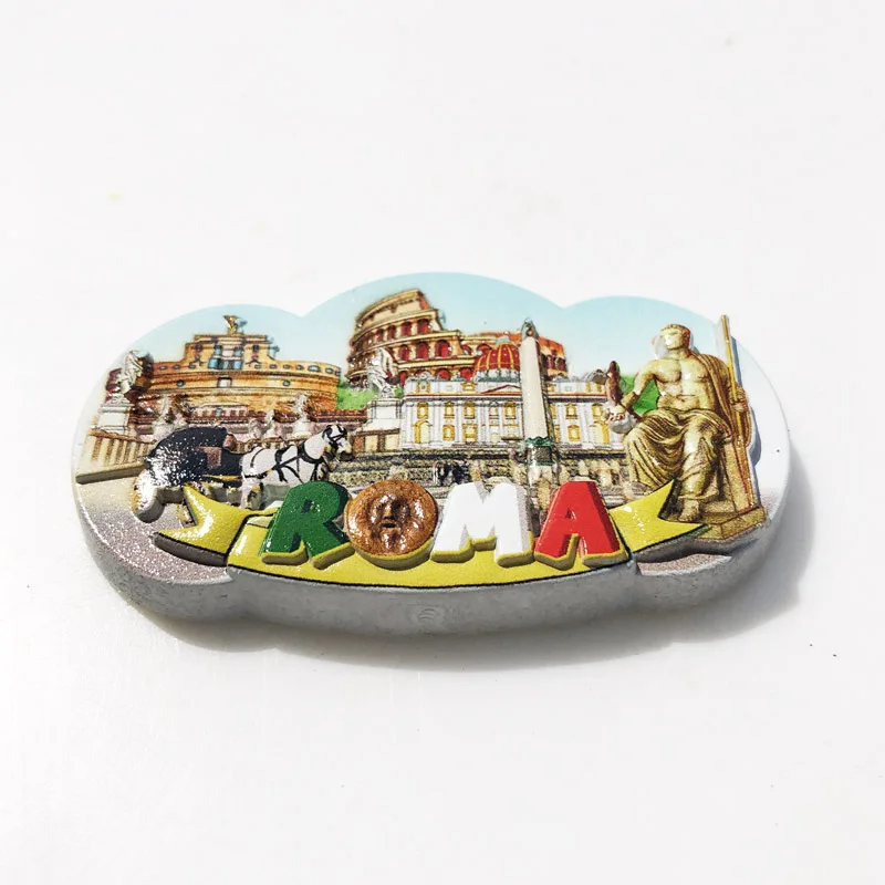 Rome International Station Fridge Magnet Creative Cultural Landscape Message Post Tourist Souvenir Resin Craft Decoration