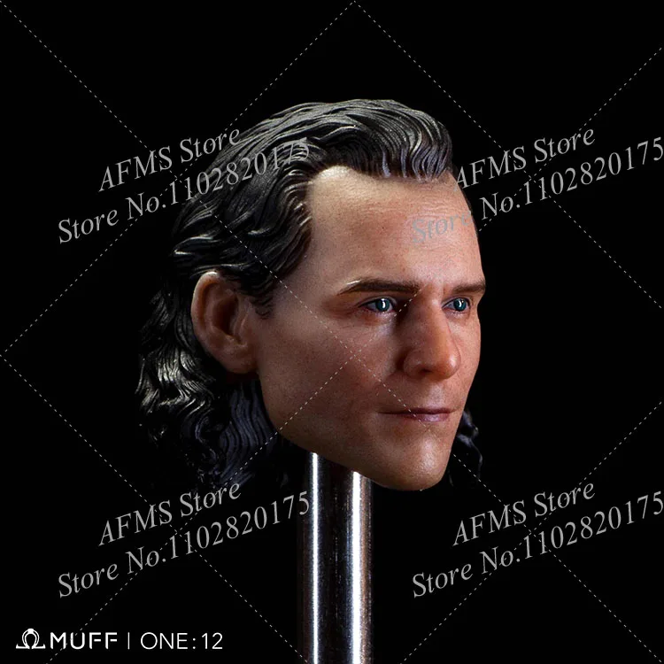 MUFF 1/12 Men Soldier Tom Hiddleston Sculpt Head The God Of Time Management Head Model For 6" Action Figure Body