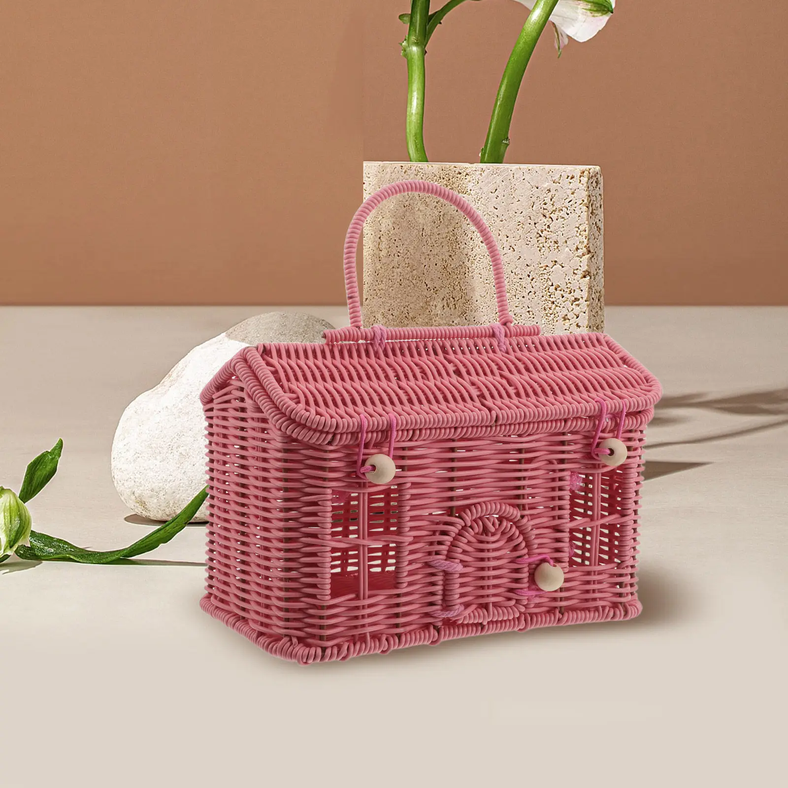 Spacious Wicker Picnic Basket Fits Wine Bottle Food Containers Great for Summer Outings Beach Trips Birthday Gifts Sustainable