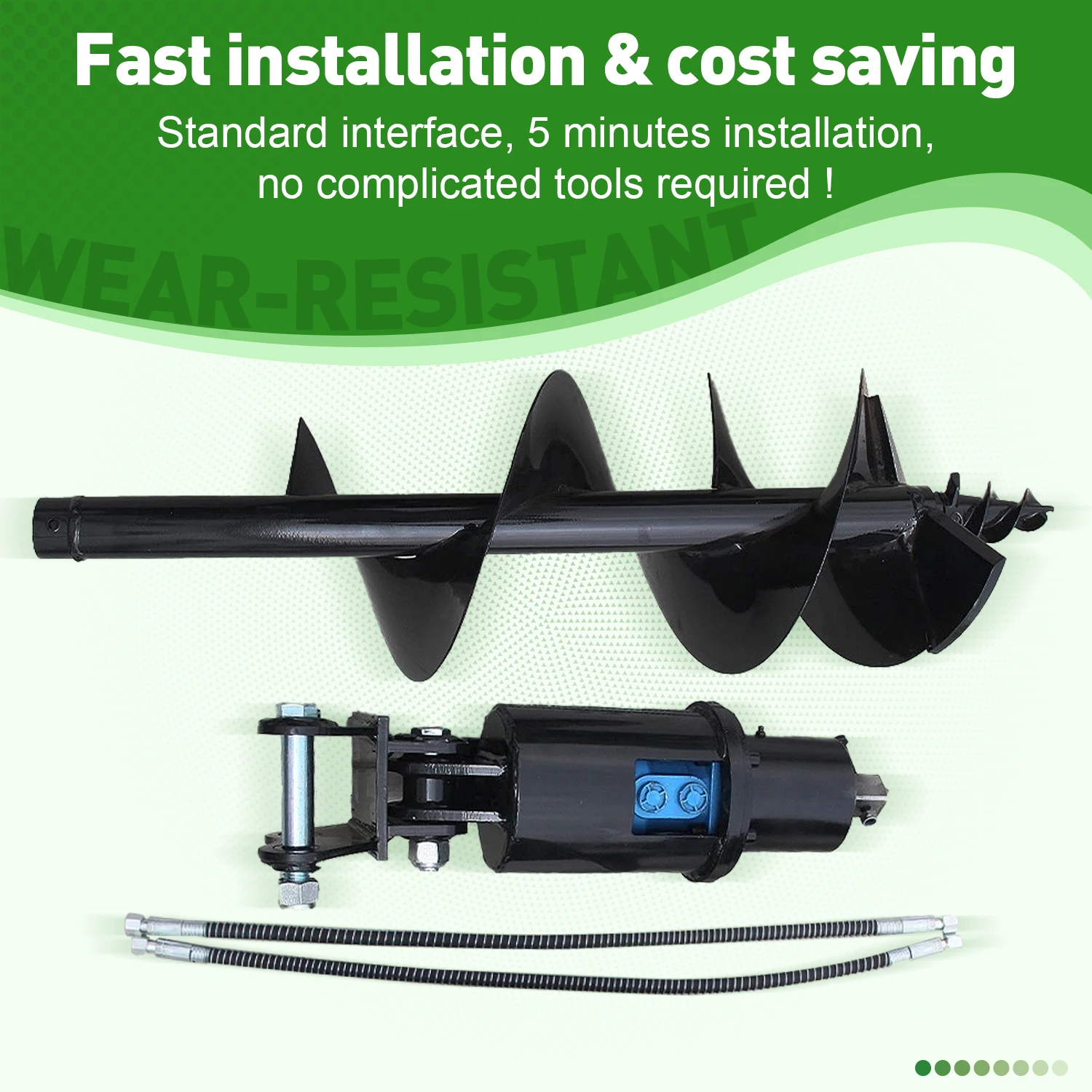 اوجير حفارة صغيرة - متوافق مع حفارات صغيرة 1-1.8T، تأتي مع أعمال حفر وتكويم دبوس مجاني