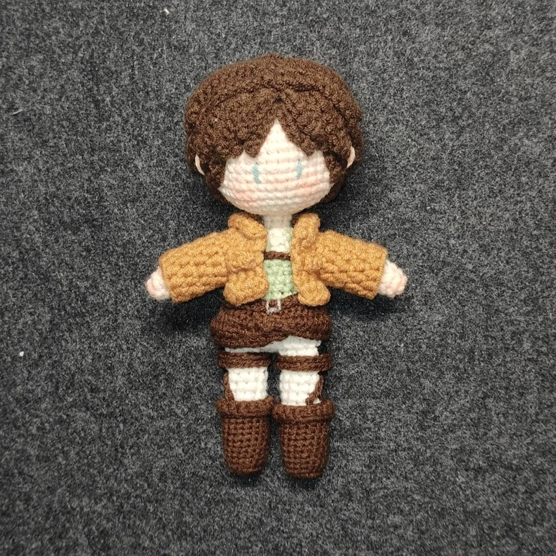 attack-on-titan-eren-jaeger-crocheting-handmade-article-handiwork-plushie-cosplay-fluffy-puppet figurine-garage-kits-gifts
