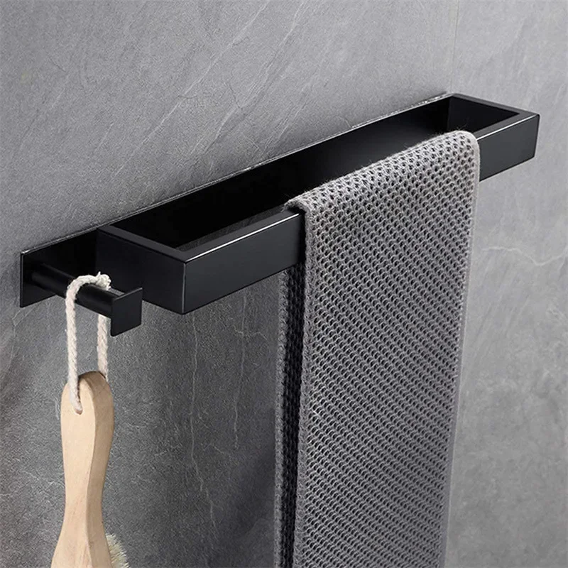 

Stainless steel towel rack Non punching bathroom single pole Bathroom accessories Towel rack Wall mounted storage rack