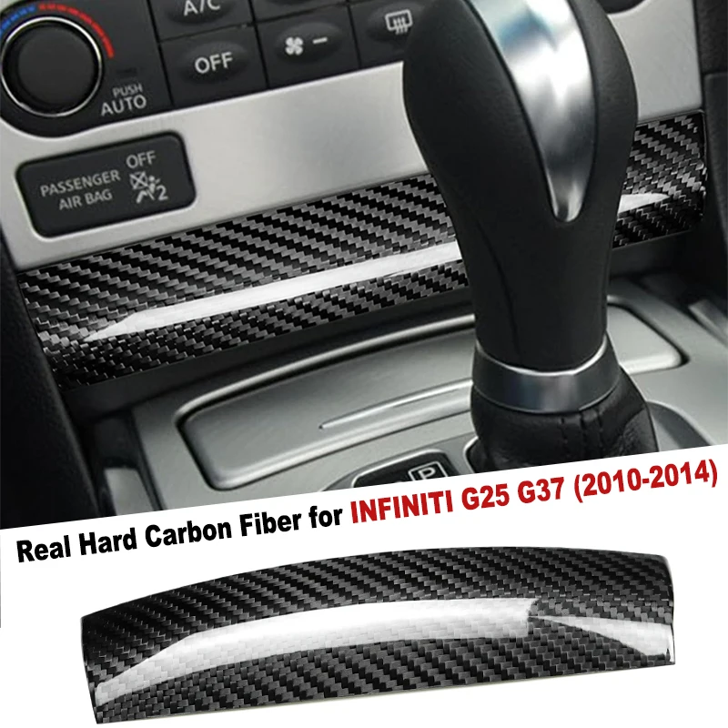 

Real Dry Carbon Fiber Car Sticker For Infiniti G25 G37 2010 2011 2012 2013 2014 Decorative Sticker Under Air Conditioning Panel