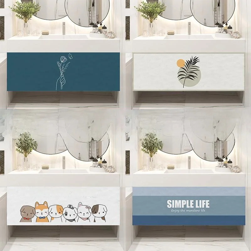 Waterproof Oil-resistant PVC Kitchen Cabinet Door Curtain Self-adhesive Dust-proof Storage Wardrobe Magic Tape Sticky Back