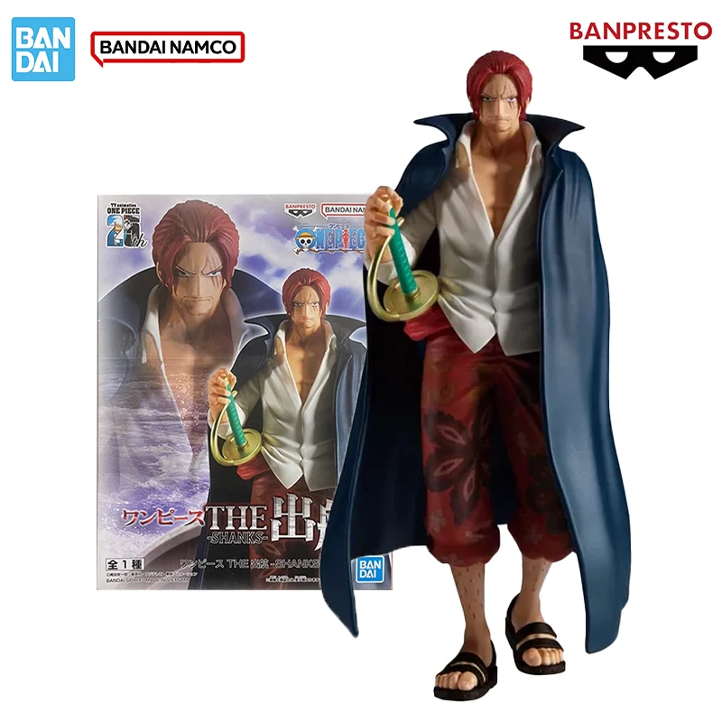 

Bandai Genuine One Piece Banpresto DXF THE Grandline Men Shanks Redhead Figure Anime Model Collectible Doll Boxed Gifts for Kids