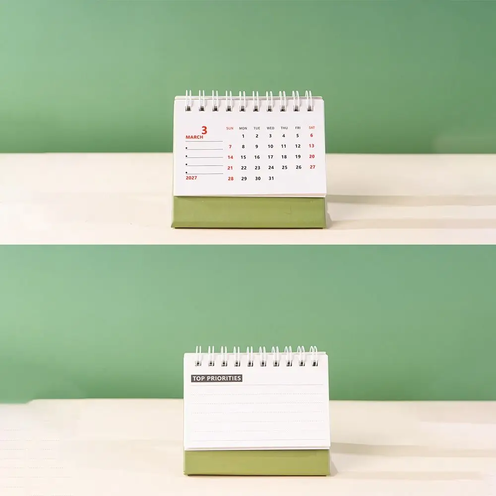 Gifts Mini 2027 Desk Calendar Coil Standing Flip Calendar Standing Calendar Home Office
