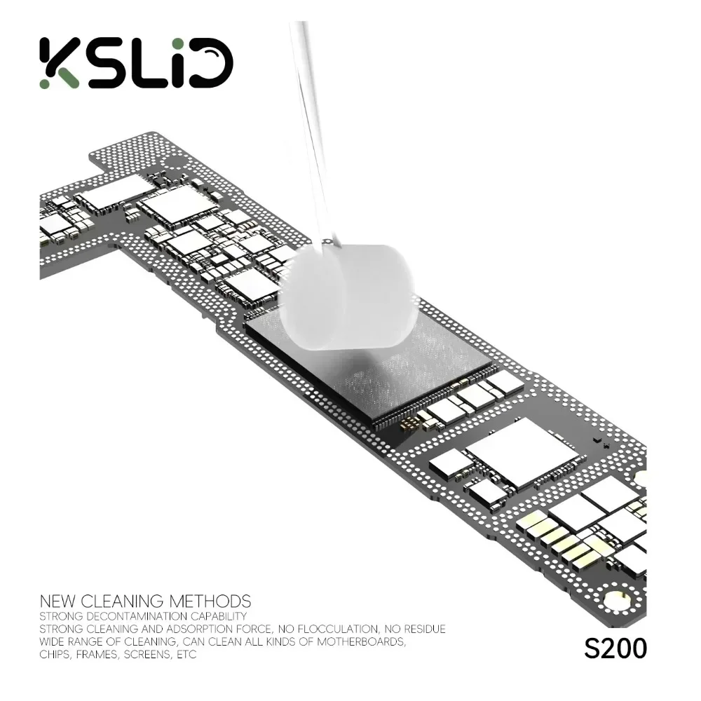 KSLID S200 Nano Spugna per pulizia Salviette senza polvere per la rimozione della colla dello schermo del telefono cellulare/obiettivo della fotocamera/pulitore per olio con flusso di saldatura PCB