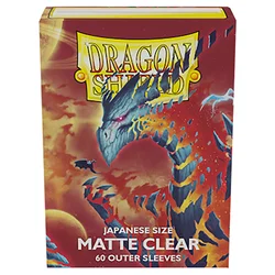 60 CT Japanese Size Dragon Shield Matte Clear Outer Sleeves for YGO Smooth Card Sleeves Compatible with TCG