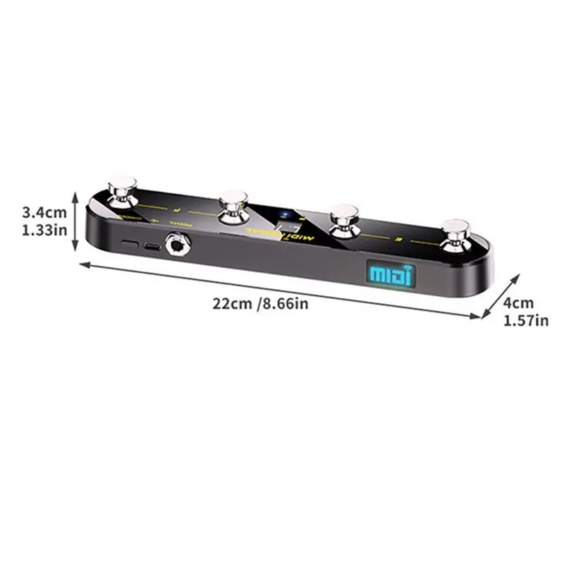 ABUE-Smart Wireless MIDI Control Pedal Four Step Nail Sound Mode Switching Guitar Pedal For Electric Guitar
