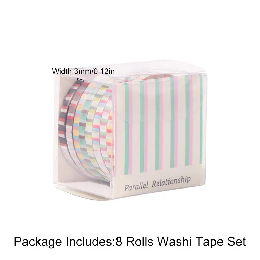 8 ロールかわいい紙アートワーク装飾テープ DIY 8 ロールステッカーロール装飾カラフルな文具ステッカー学校文具