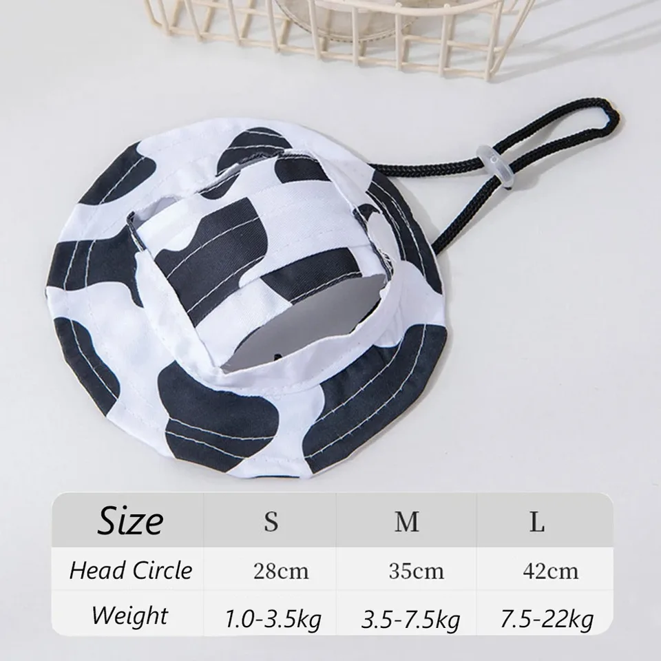 Adjustable Ear Exposed Pet Bucket Hat Summer Sun Hat Cute Print For Small Medium Large Dogs Cats Puppy Pet Accessories, image 3