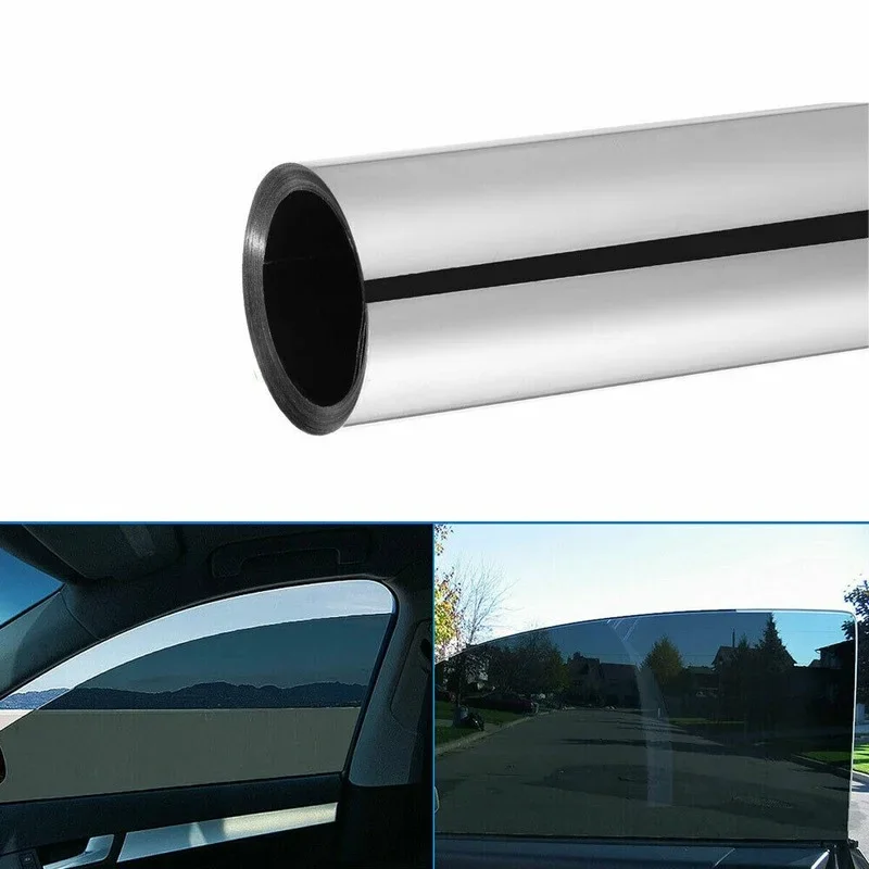 3 Meter Window Tint Film 15%VLT Mirror Tinting Film Car Glass Sticker Sun Shade UV Protect Film Silver Waterproof Exterior Parts