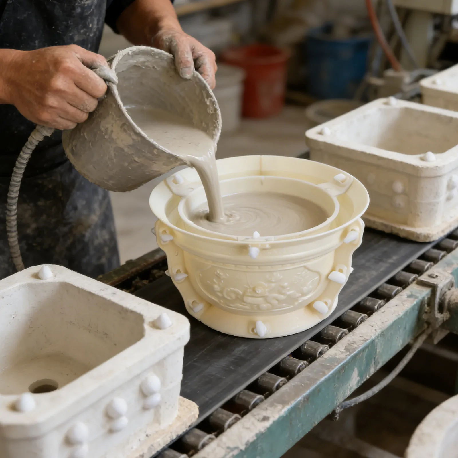 

Форма для бетонных кашпо в винтажном стиле, для цветочных горшков, внутренний диаметр 23 см, многоразовая, сверхпрочная, для сада