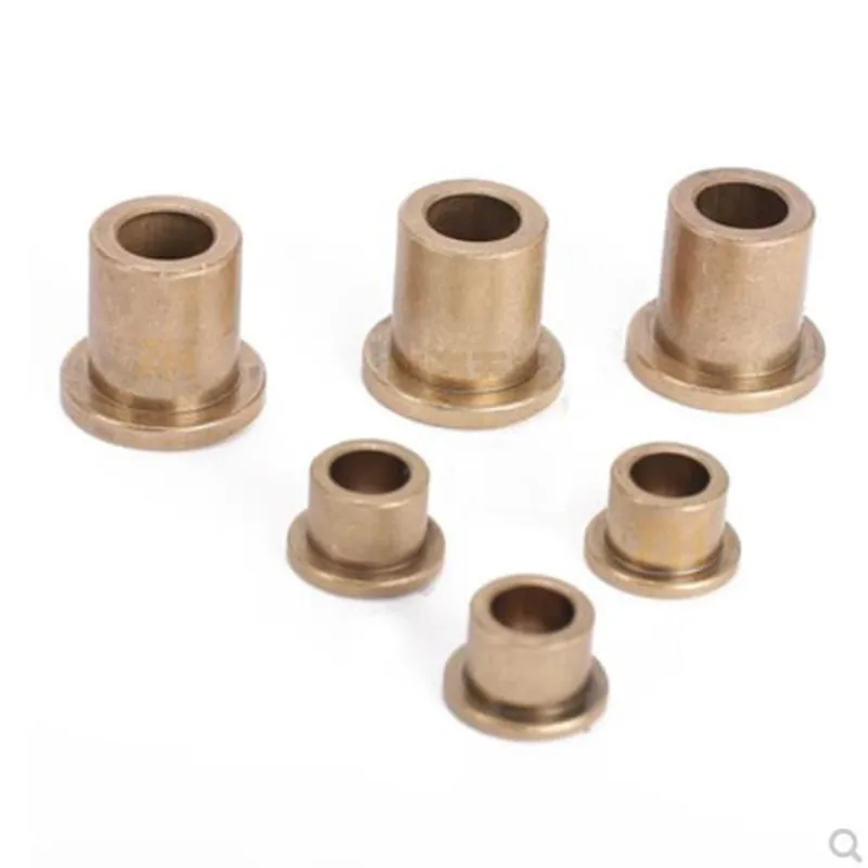 5PCS ID 4mm 5mm 6mm 8mm 10mm brass Flanging Self-Lubricating Bearing Powder Metallurgy Oil Copper Bushing Guide Sleeve