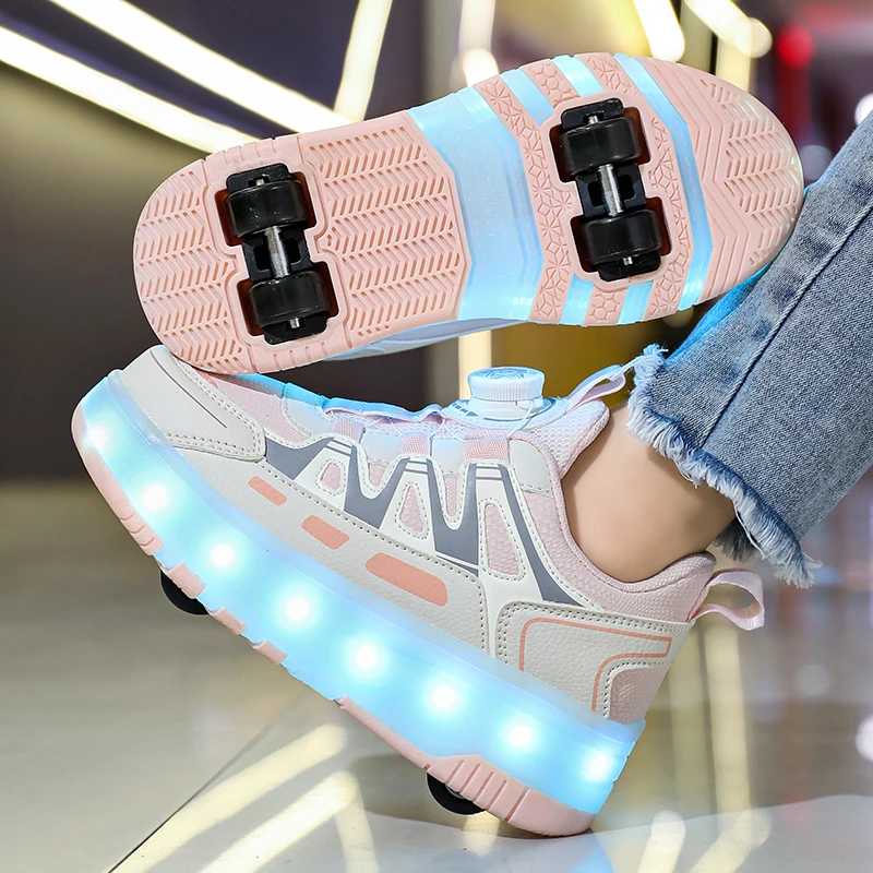 

Детские и подростковые роликовые коньки — модное обновленное издание с повышенной устойчивостью — съемная спортивная обувь двойного назначения