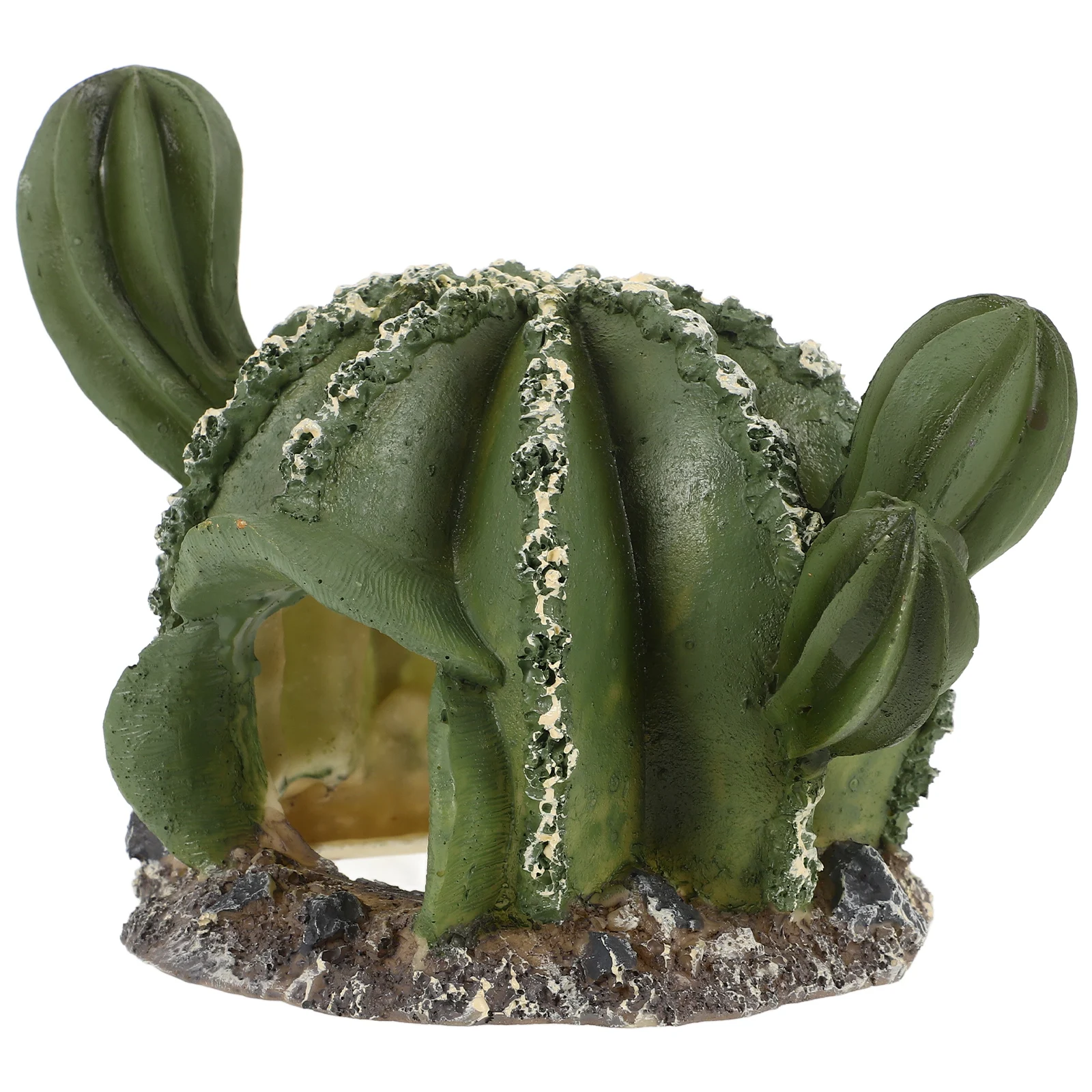 

Resin Cactus Shaped Hideout Tank Decoration Natural Safe Hiding Spot For Lizards Spiders Hamsters Reptile Hides Tortoise
