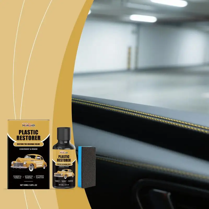 Dash and Plastic Trim Restorer for Cars Advanced Formula Spray Restores Faded Color and Prevents Aging with Glossy Matte Options