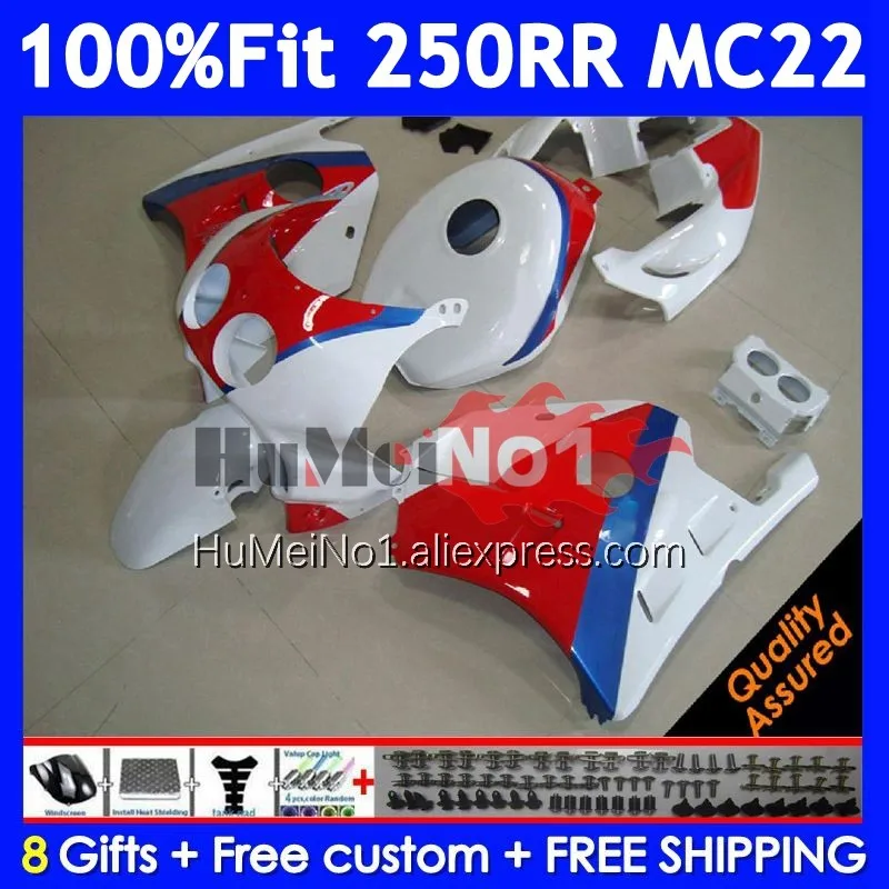 Injection Body For HONDA CBR White red new 250RR CBR250RR 1990 1991 1992 1993 1994 19No.78 MC22 CBR250 RR 95 96 97 98 99 Fairing