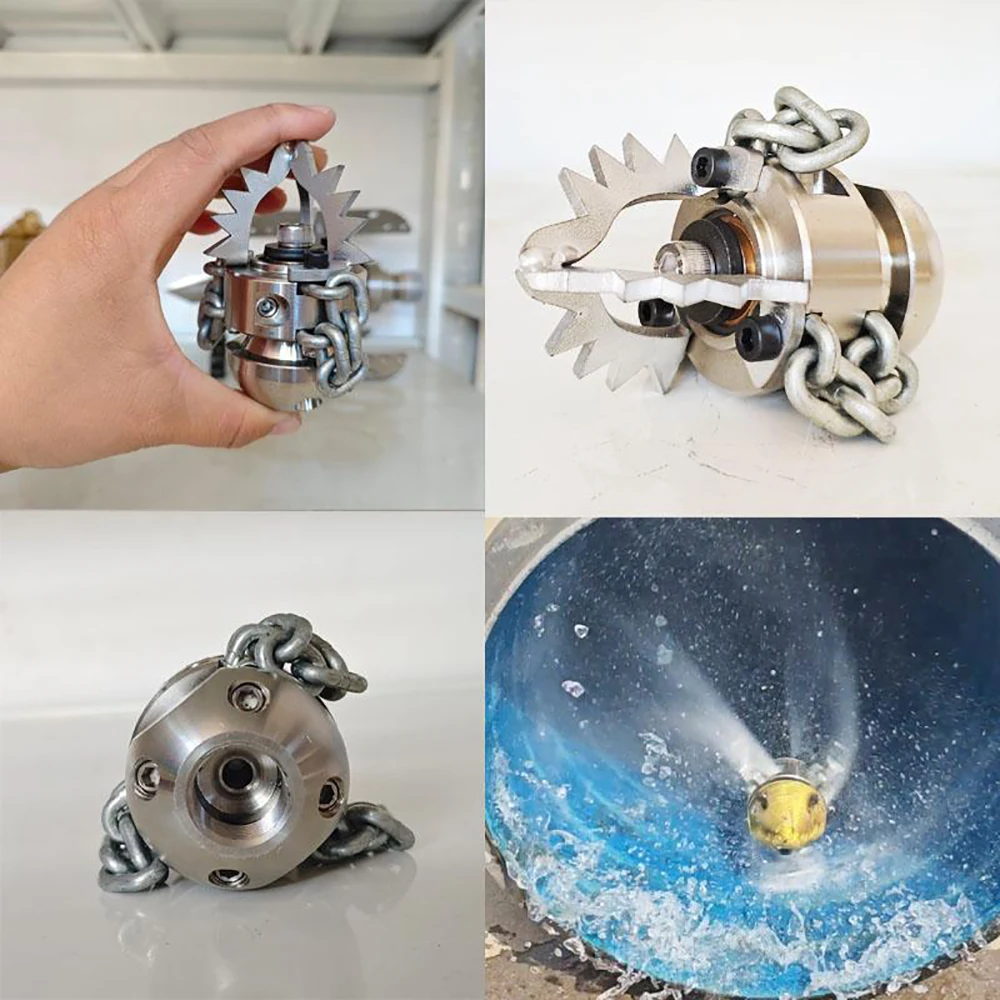 

3/8 High Pressure Chain Rotating Nozzle Sewer Cleaning Nozzles with Chains Pipeline Dredging Cleaning Diamond Nozzle