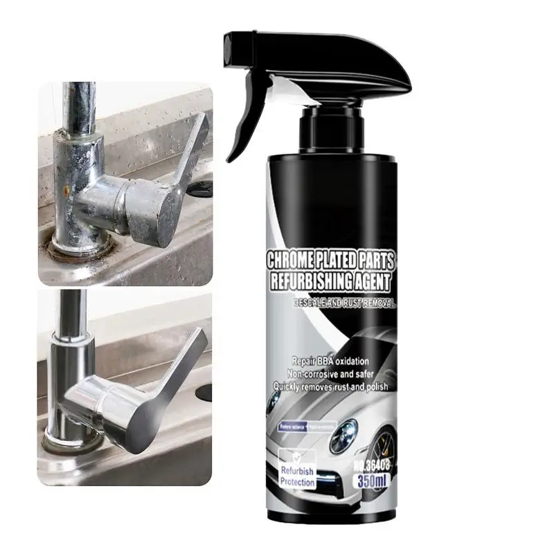 Chrome Polish 350ml Car Polish Refurbishment Cleaner Metal Chrome Protectant Vehicle Restorer Agent Spray Car Detailing Supplies