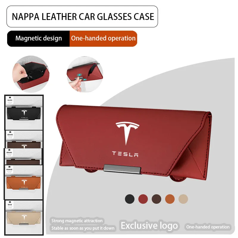

Tesla Model Y Juniper Tesla Model 3 S X Highland interior Body Kit Accessories Car Sunglasses Glasses Holder Glasses Case Clip
