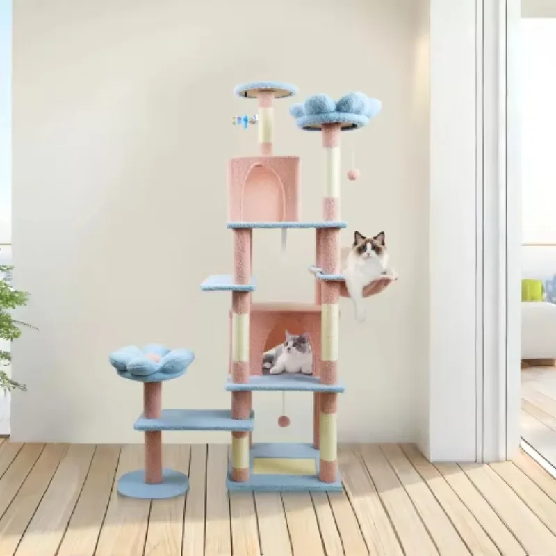 

Cat Tower Toys Large Solid Wood Cat Tree Climbing Frame Scratching Board Jumping Platform Capsule Made Durable Sisal
