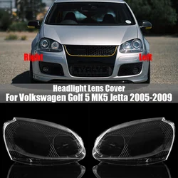For Volkswagen VW Golf 5 MK5 Jetta Rabbit 2005-2009 Front Headlamp Transparent Lampshade Lamp Shell Headlight Cover Plexiglass