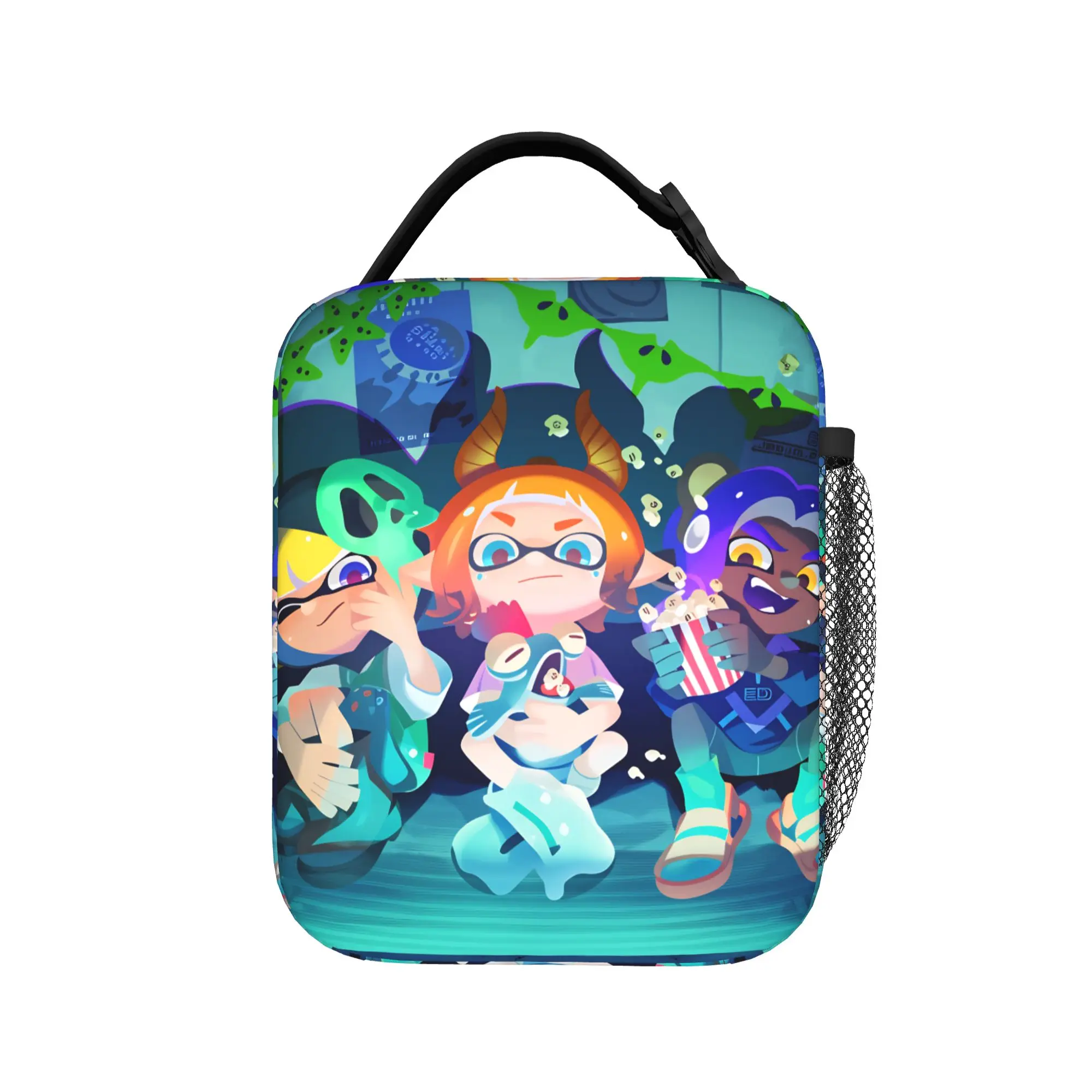 Splatoons Shoot Lunch Bag For Women  Print Lunch Box Casual Travel Cooler Bag Portable Oxford Thermal Tote Handbags