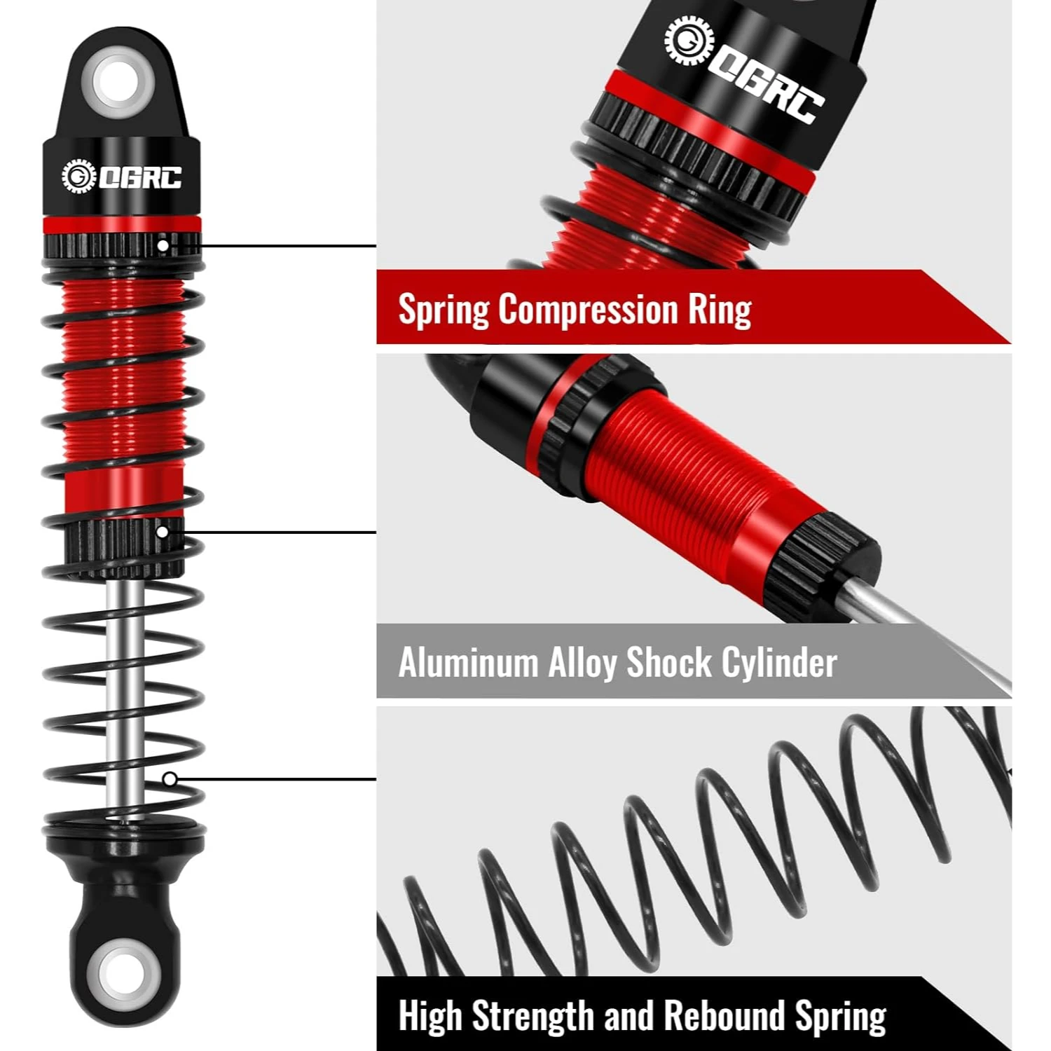 OGRC 60mm Oil Shock Absorbers Threaded Damper Threaded Shock Absorber for TRX4M 1/18 RC Crawler Car Parts Replace