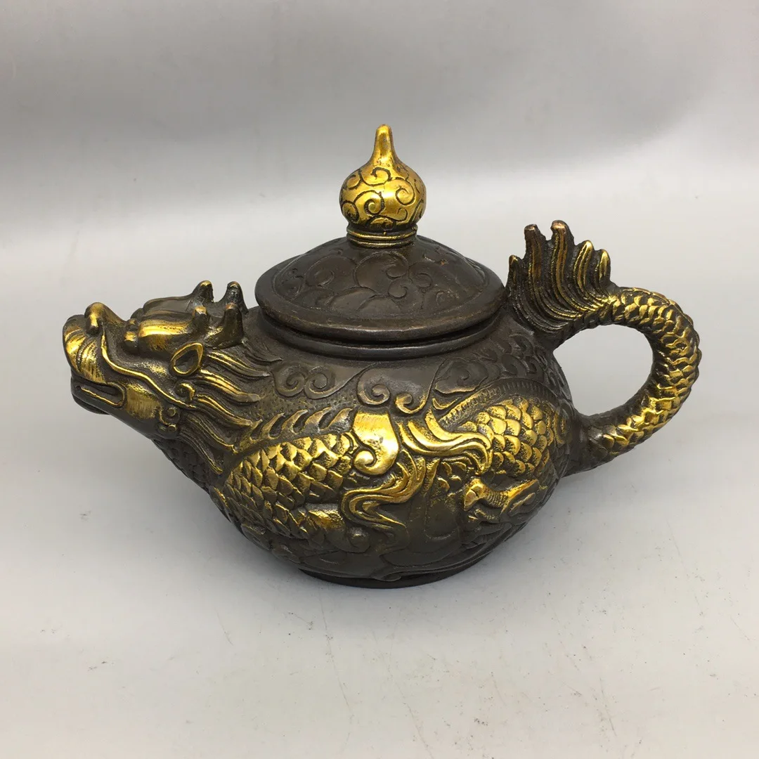 

Ornament brass pure copper dragon pot wine pot teapot home decoration jewelry dragon-shaped wine pot wholesale
