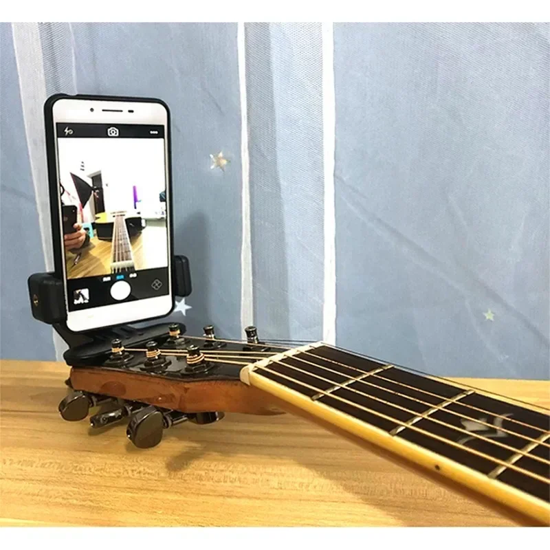 Guitar Head Clip Mobile Phone Holder Live Broadcast Bracket Stand Tripod Clip Head For 7cm-10cm iPhone Music Holder