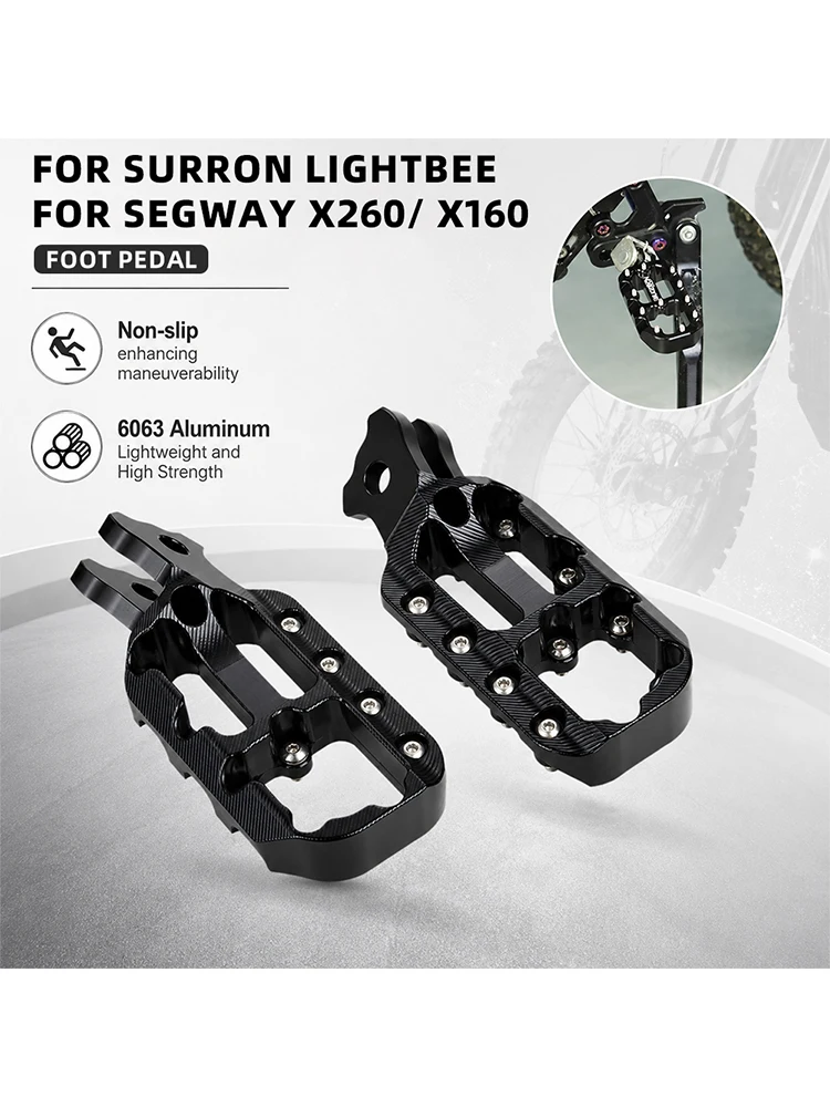 AliExpress JFGRACING Motorcycle Accessories FootPegs For Surron Lightbee Segway X260 X160 Aluminum Foot Rests Pedals Dirt Pit Bike Part Durable Ebike