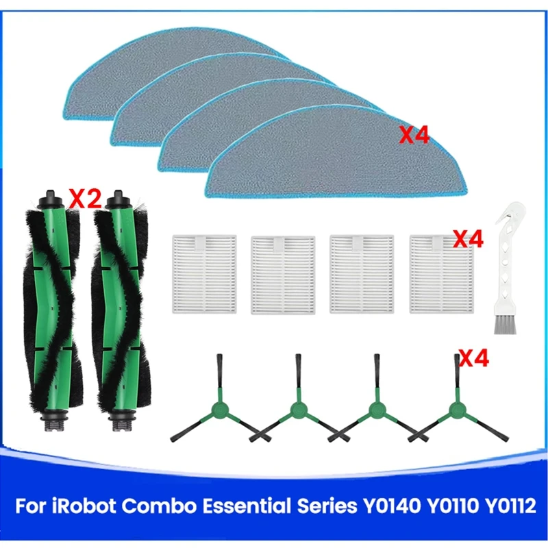 

Для Irobot Combo Essential Series Y0140 Y0110 Y0112 аксессуары для роботов-пылесосов основная боковая щетка фильтр комплект накладок для швабры