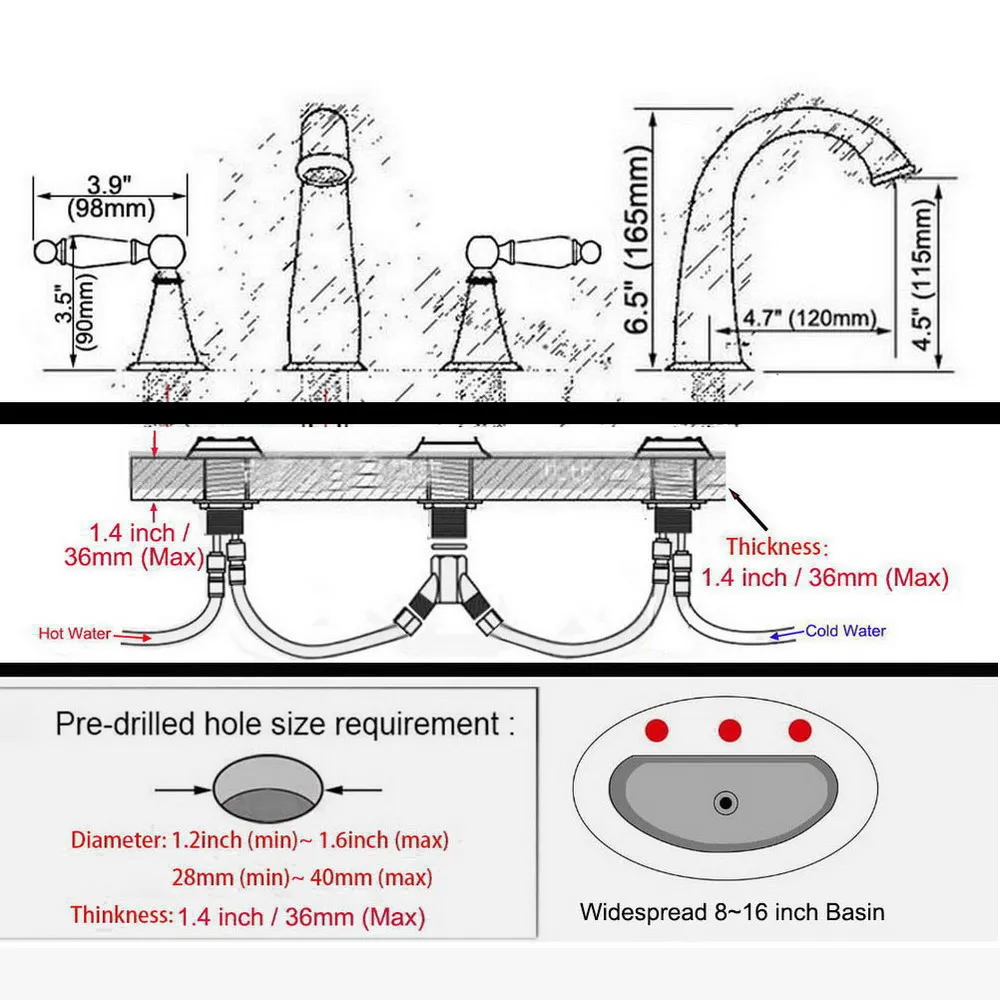 Deck Mount Gold Color Brass 3 hole Basin Mixer Taps Dual Handle Bathroom Cabinet Sink Faucet Garden Bathtub Taps Nnf987