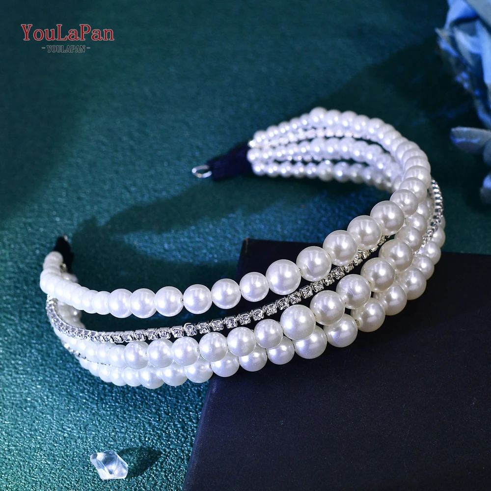 

YouLaPan Wedding Pearl Headbands Hair Jewelry For Women Bridal Headdress Tiara Party Prom Headpieces Hair Accessories HP724