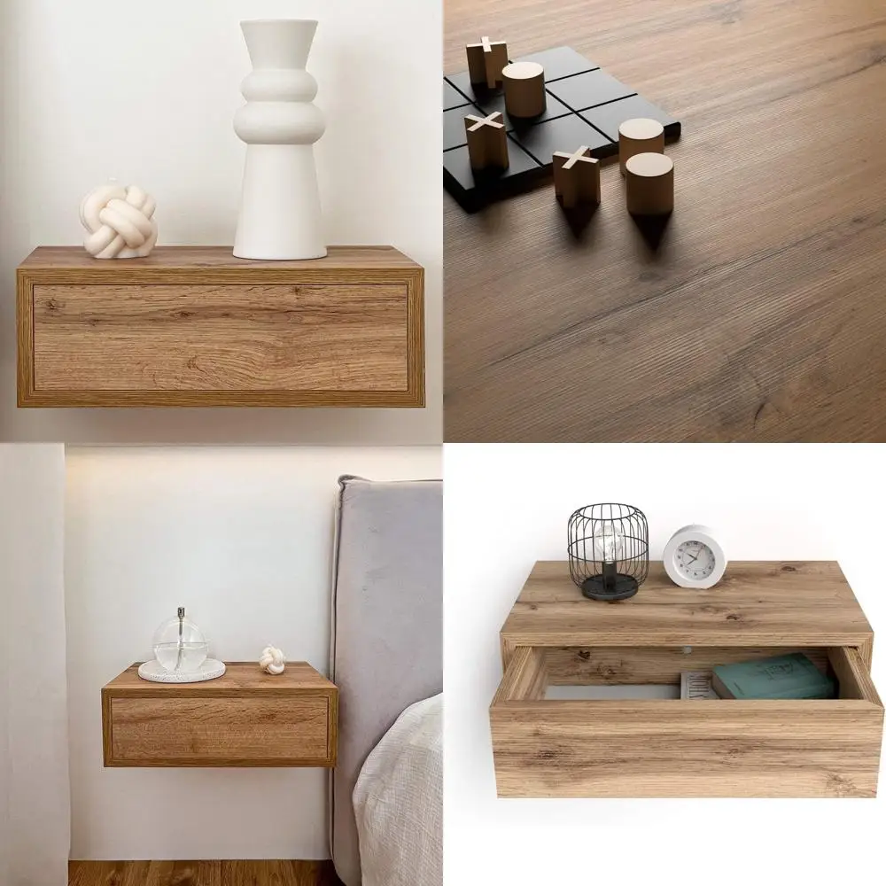 

Плавающая тумбочка из итальянского дуба в деревенском стиле