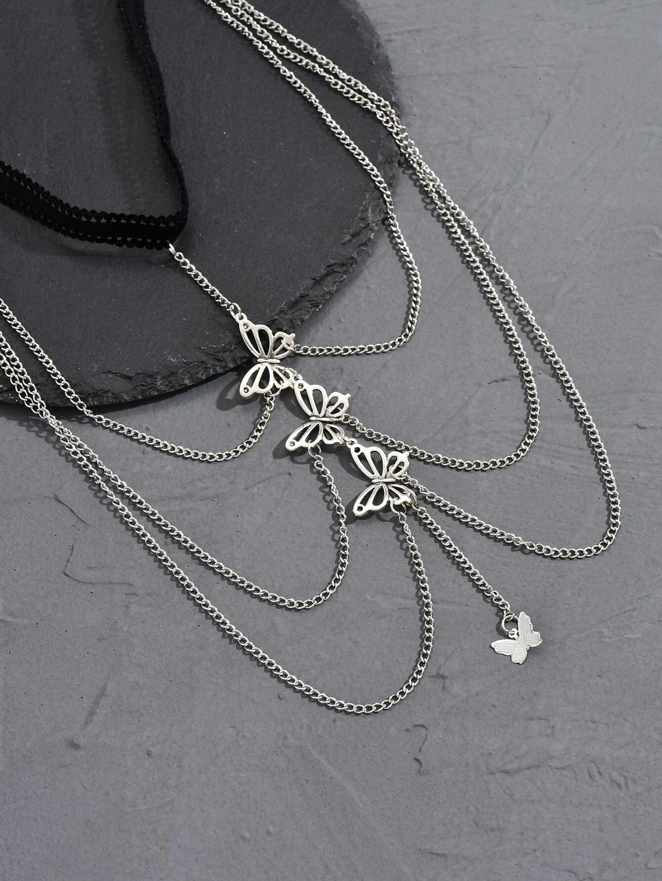 1pc sexy butterfly women\'s thigh chain elastic multi-layer butterfly long leg chain fashion chain body chain accessories