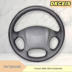 Car Steering Wheel Cover Faux Leather Breathable Black For Hyundai Tucson 2006-2014 Steering Wheel Braiding Cover Accessories
