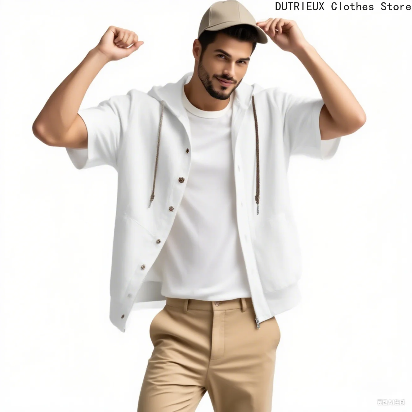 

Casual Solid Color Button Down Short Sleeve Hoodies Tops for Beach Vacation Streetwear Men Summer Hooded Shirt Mens Linen Shirt.