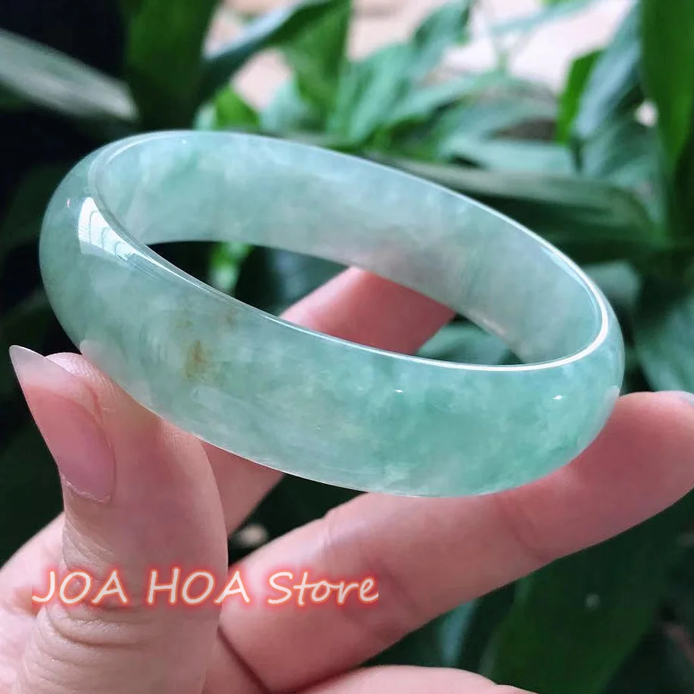 A Natural Jadeite Moist Full Color Bracelet Fine Handring Delicate Jade Bangles Elegant WOMEN Jewelry